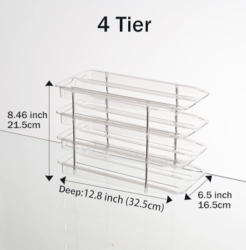 Egg Holder,4 Tier Clear Organizer with Auto-Roll Design, Adjustable Height Egg Storage Container Holds Up to 56 Eggs for Refrigerator,Kitchen Cabinet