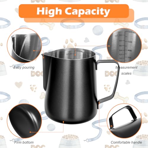2.5Cup Dog Food Scoop, Stainless Steel Measuring Cup,Pet Food Measuring Scoop for Dogs, Cats, Birds and Small Pets,and Kitchen use-Ideal for Dry Food & Treats(Black) (2.5CUP)