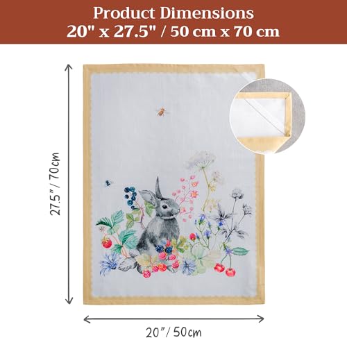 Maison d' Hermine Kitchen Towels Set of 3 Reusable 100% Cotton 27.50" x 20" | Cloth Tea Dish Towels Absorbent with Hanging Loop for Kitchen Dining Party Wedding Hotel Home Spring Summer - Printemps - color: 044 - Printemps