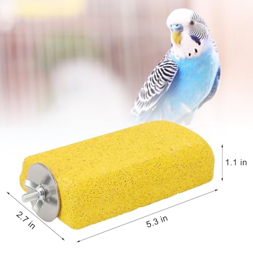Hypeety Bird Beak Grinding Stone Cage Calcium Mineral Paw Grinding Block | Natural calcium stone, provides calcium and beak care, durable chew-proof, for parrot/chinchilla/hamster, 1pc, random color - color: Perch Stand