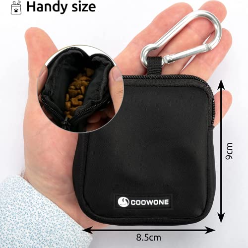 Waterproof Dog Treat Pouch, Dog Training Treat Pouch Built in Poop Bag Dispenser Adjustable Shoulder Bag (BLK) (BLK) - color: BLK