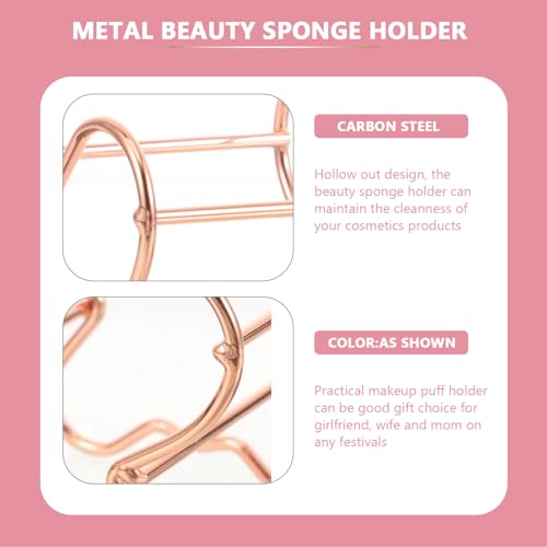 SHERCHPRY 2pcs Metal Makeup Sponge Holders Drying Rack Moisture-Proof Beauty Sponge Storage for Liquid and Powder Reusable Egg Case for Cosmetics