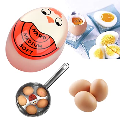 TOFOREVO Egg Timers for Hard Boiled Eggs Timer Red 6 Pack | BPA-Free, Color Changing Tells When Eggs are Ready - color: Red