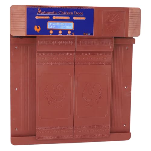 Automatic Chicken Coop Door Opener, Intelligent Double Open with Timer LED Display Solar Powered, with Anti Pinch Function, for Chickens Ducks Geese Poultry (Bronze) - color: Bronze