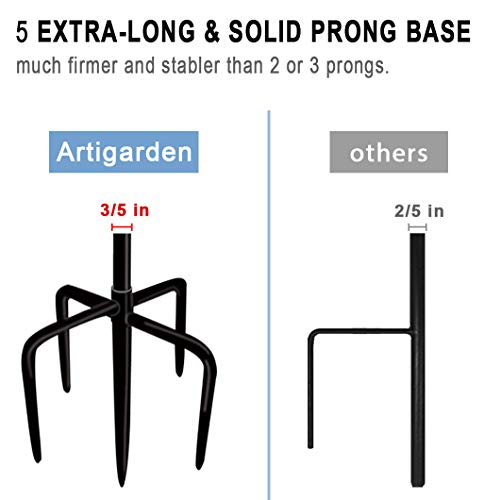 Outdoor Shepherd Hooks 92 inch Tall for Bird Feeder (2 Packs), Adjustable Metal Garden Poles for Hanging Plants Solar Light Lantern, Bright Black - size: 92IN
