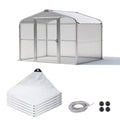 Klmnop Chicken Coop Cover, Waterproof 11.8 x 6 ft Chicken Coop Tarp Cover for Winter with Ball Bungees Cords for Large Coops, Walk-in Chickens Run Pen, Chicken Run(White)