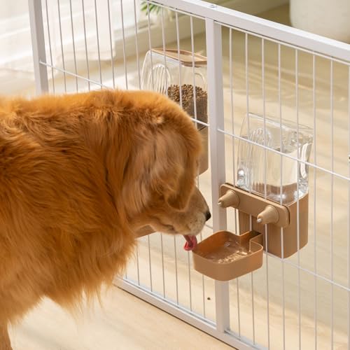 Kenond 50oz Rabbit Water Dispenser,Pet Dog Water Bottle for Crate Cage | Auto Water Bottle for Ferret,Cat,Dog and Other Animals, Compatible with Widemouth Cages, Wire Cages and Crate,dog crate water - color: Brown
