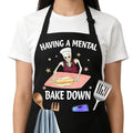 Having a Mental Bakedown Sourdough Apron for Women with Large Pockets - Funny Baking Aprons, Adjustable Kitchen Apron for Bread Making, Grilling - Unique Sourdough Gifts for Bakers & Moms - C15 - color: Having a Mental Bakedown 2