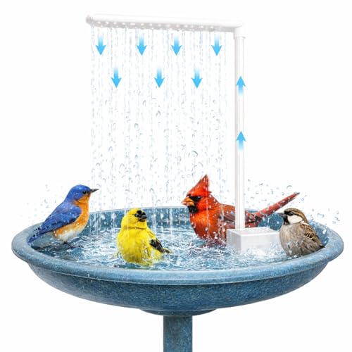 Bird Baths Shower Fauce with Bird Bath Towel, Bird Bath Fountain Pump, Fountain Pump with Shower, Electric Bird Bath for Outside, Outdoor Garden Decoration