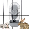 Lemtrflo 28oz Rabbit Water Bottle Dispenser, Bunny Cage Water Bowl | Suitable for Rabbits, Guinea Pigs, Ferrets, and Other Small Pets - color: Gray