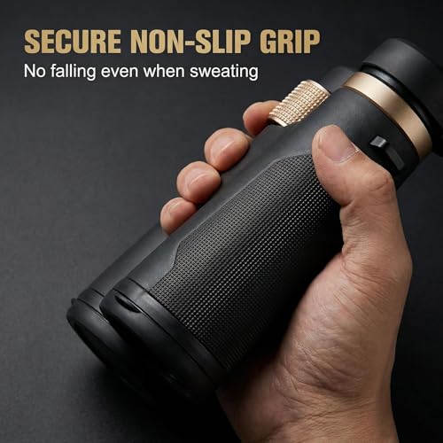 12x42 HD Binoculars for Adults High Powered with Phone Adapter and Tripod, Super Bright Binoculars for Bird Watching Hunting，Hiking，Safari，Travel，Sports，Concert.Black