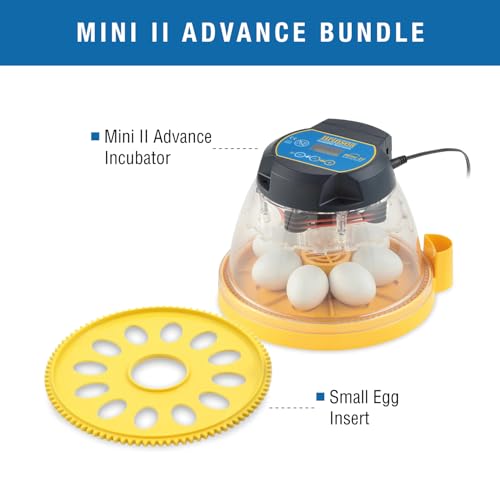 Brinsea Mini II Advance Egg Incubator with Automatic Turning & Extra Insert | 50+ years of expertise! Set-and-forget automatic incubator with digital countdown gives your eggs the best chance to hatch - size: 7 Eggs with extra insert