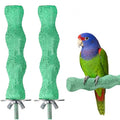 2 PCS Bird Beak Grinding Stone Bird Parrot Cage Perch Stand Anti-Slip Nail Trimming Stick Parrots Perch Resin Beak Grinder Stone Foot Claws Trimmer Accessories for Parrot Budgie Cockatiel (Green)