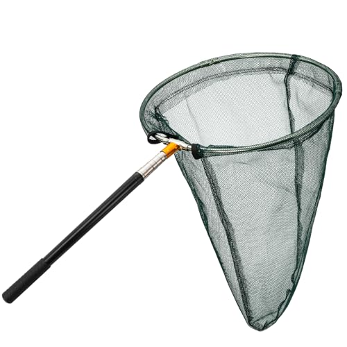 Kingrol Professional Butterfly Net with 12" Ring, 20" Depth, Extendable Handle to 59" - Durable & Lightweight Insect Catching Net, Stainless Steel & Polyester Build