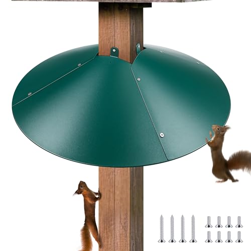 Qualirey 21.5" Metal Squirrel Proof Baffle, for 4 x 4 Posts(Green,1 Pack) | Wrap Around Guard for Bird Feeder Pole to Deter Squirrels - color: Green