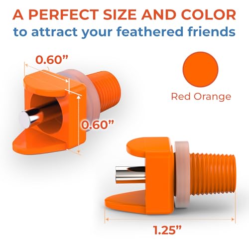 Lil'Clucker Horizontal Chicken Waterer Nipples, Pack of 15 Chicken Nipple Waterer with Drill Bits, Easy Install Automatic Chicken Waterer System, No Leak Chicken Water Feeder, Poultry Waterer - Orange - color: Orange