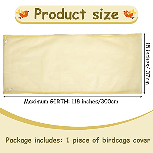 Shappy Large Bird Cage Seed Catcher,Bird Cage Cover Net Skirt Guard,Adjustable Soft Airy Mesh Net for Parrot Parakeet Macaw(118 x 15 Inch/ 300 x 37 cm,Yellow) - color: Yellow, size: 118 x 15 Inch/ 300 x 37 cm