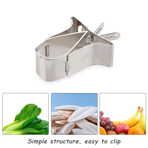 6 Pcs Bird Food Holder Parrot Cage Seed Feeder Stainless Steel Vegetable Fruit Clip for Bird Cockatiel Parrot Hamster