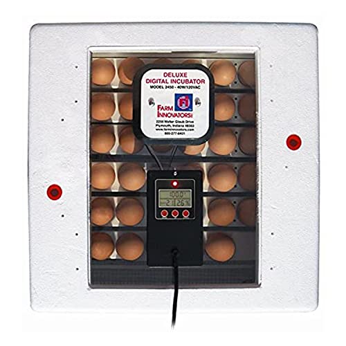 Farm Innovators 3400 Replacement Tray Rail for 120 Quail and Small Eggs (6 Pack) with 2450 Digital Circulated Air Incubator & Auto Egg Turner, White