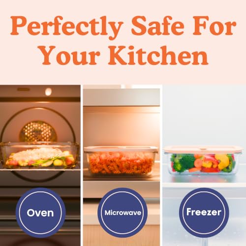 Non-Toxic Glass Food Containers with Lids, 4-Pack, Multi-Size, Gray | Plastic & BPA free. Glass body, glass lid & platinum silicone seal. Airtight & leakproof. Freezer & microwave safe. - color: Gray, size: Multi Size