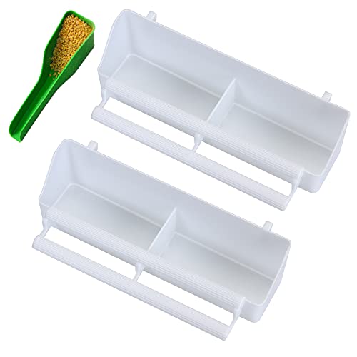 [2 Pack] Seneme Bird Water Dispenser for Cage, Bird Food Feeder for Cage | Bird Food Bowl Cups, Bird Waterer Food Feeder, Birds Dispenser Feeder for Cage with Bird Feeder Accessories - size: 2 Pack