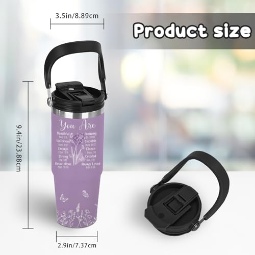 30oz Christian Tumbler with Handle - Stainless Steel Insulated Travel Mug with Bible Verse, Inspirational Gift for Women, Mom, Daughter - Jesus Scripture Cup for Christmas, Birthday, Mother's Day - color: Christ2
