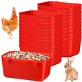 Zhehao 20 Pcs Bird Cage Cups Chicken Feeder Waterer Cups 18 oz Pigeon Feeder Plastic Poultry Wire Cage Hanging Chicken Water Bowl for Pet Bunny Poultry(Red) - color: Red