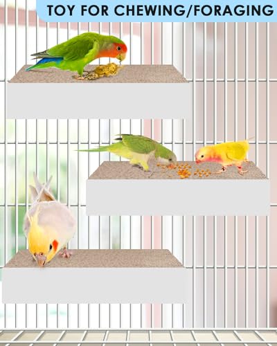 KATUMO Bird Toys, 7.8 Inch Paper Parakeet Shredding Chewing Toys Parrot Perch Platform Conure Foraging Toys for Budgie Cockatiel Lovebird Small Birds - size: Large