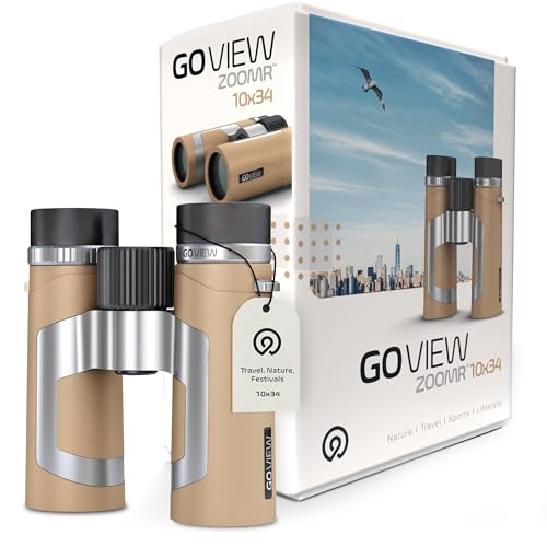 ZOOMR 10x34 Binoculars for Adults, BAK4 Prism - Light Brown - color: Light Brown