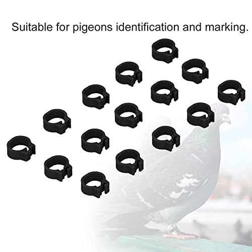 Omabeta 100PCS Reusable 8mm Pigeons Identification Leg Rings for Easy Dovecot Management and Marking, Lightweight Plastic Bands for Poultry Supplies (Black) - color: Black