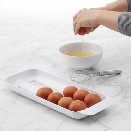 YouCopia FridgeView Rolling Egg Holder, BPA-Free Stackable Eggs Organizer with Removable Tray for Refrigerator Storage