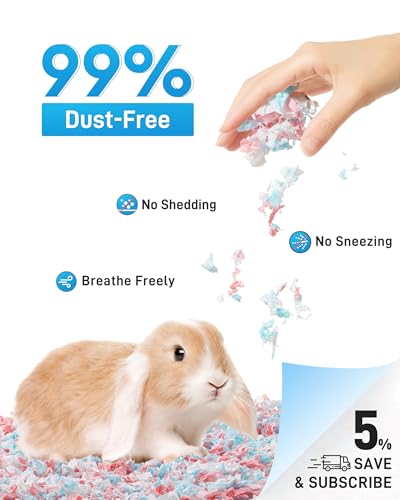 BUCATSTATE Hamster Bedding 70L, 99% Dust-Free Guinea Pig Bedding Odor Control Paper Bedding, Cozy Small Animal Bedding for Rabbit Rat Syrian Dwarf Hamsters Gerbils (Confetti) | FSC-Certified Material, Expands 3X, Cozy Paper Bedding for Guinea Pigs, Colorf