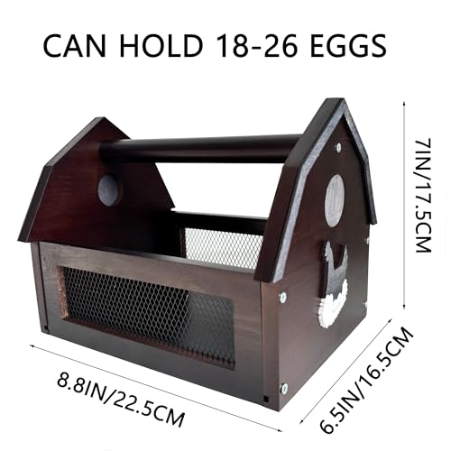 Egg Basket,Wooden Egg Basket for Gathering Fresh Eggs,Farmhouse Chicken Egg Collecting Basket for Countertop