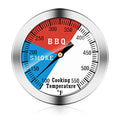 BBQ Thermometer Gauge - Charcoal Grill Pit Smoker Temp Gauge Grill Thermometer with Fahrenheit and Heat Indicator (1 Pack) - color: Blue