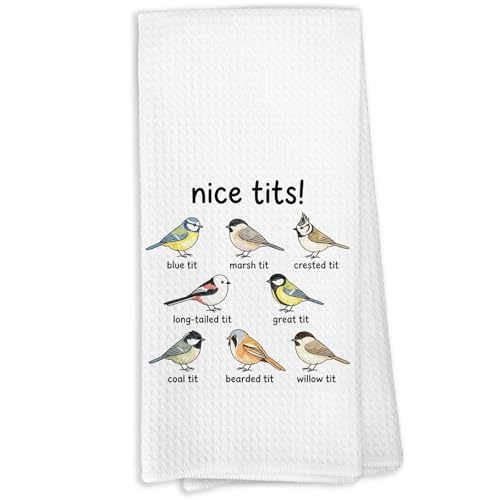 Funny Bird Kitchen Towels, Bird Watching Lovers Gifts for Women Men, Minimalist Humorous Nice Tits Hand Towels of Bathroom Kitchen, Birds Gifts for Women Men - color: Inspirational Bird