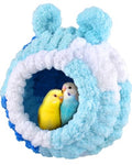 KATUMO Parrot Nest, Bird Breeding Nest Parakeet Snuggle Hut Conure House Bed for Budgie Cockatiel Conure Lovebird Canary Finch Hamster Small Pets - size: L (Blue)