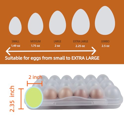 ZeQi Shatterproof Clear Reusable Plastic Egg Storage Container, Travel Egg carrier (18Grid) - size: 18Grid