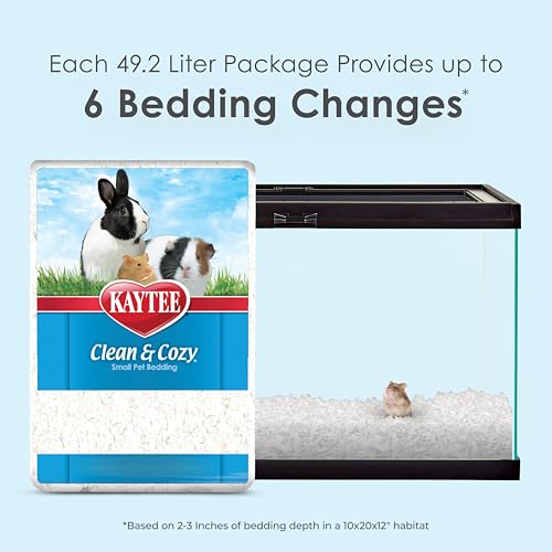 Kaytee Clean & Cozy White Paper Bedding, Made for Small Animals, 49.2 Liters - size: 49.2 Liters