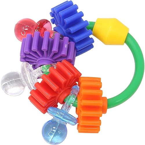 Bonka Bird Toys 3608 Gear Ring Foot Talon Bird Toy Conure African Grey | Spinning gears and dangling acrylic pieces create engaging foot play interaction
