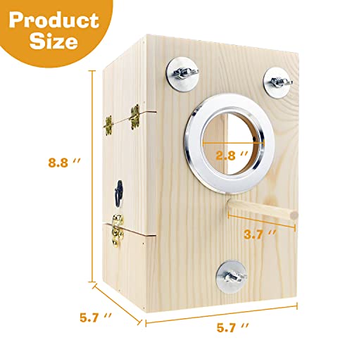 Bird Nest Box Parakeet Breeding Nest Box Bird Nest House Wooden Acrylic Transparent Breeding Box for Finch Lovebirds Cockatiel Budgie Conure Parrot - size: Small