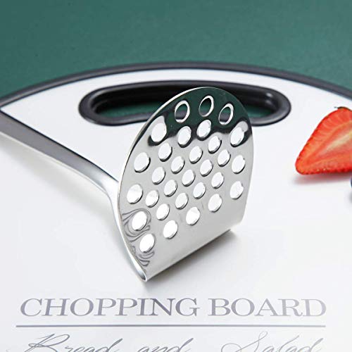 Stainless Steel Potato Masher, Berglander Heavy Duty Metal Potato Ricer, Food Masher Utensil Hand Masher, Vegetables Fruits Versatile Masher, Heat Resistant, Dishwasher Safe, Easy to Clean - size: I. Potato Masher