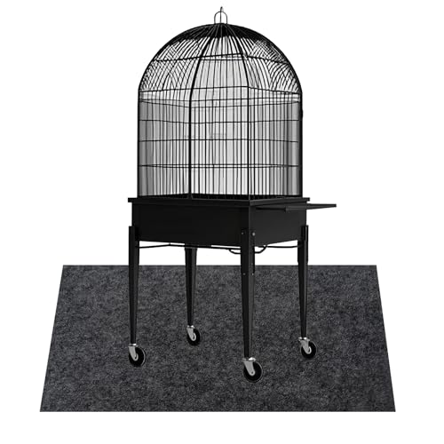 Large Bird Cage Mat, Under Pet Cage Mat for Bird Cages, Reptile Aquariums, Dog Kennels, Absorbent/Waterproof Felt Mat with Non-Slip Backing for Hard Floors and Surfaces (36x48 Inch) - size: 36x48 Inch