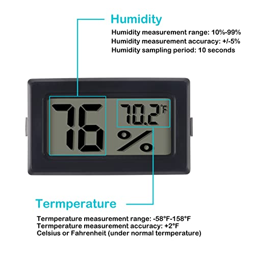 4 Pack Mini Hygrometer Thermometer Digital Electronic Temperature Humidity Meters Gauge Indoor Humidity Monitor LCD Display Fahrenheit (℉) for Greenhouse,Garden,Cellar,Closet,Humidors - color: 4PCS
