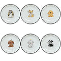 Funny Cartoon Cute Dogs Pattern Ceramic Sauce Dishes, Seasoning Dishes, Sushi Soy Dipping Bowls, Appetizer Plates, Dessert Plates, Little Cat Bird Feeding Bowls, Set of 6-Cute Dogs-5 Inch - color: Cute Dogs, size: 5 Inch