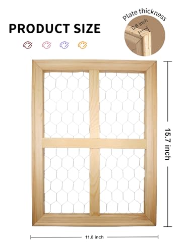 2 Pcs Chicken Wire Frames for Suncatchers, Unfinished Wooden Frames Crafts for Photo Display, and DIY Decor