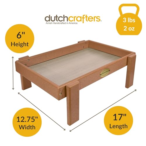 DutchCrafters Amish American Made Platform Bird Feeder, Free Standing Ground Bird Feeders for Outdoors, with Raised Seed Tray for Wild Birds, Chicken, Squirrel, Gift for Birdwatchers (Cedar) - color: Cedar