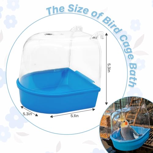 kathson Bird Bath for Cage Parakeet Bathing Tube for Budgie Conure Parakeet Finch Canary Cockatiel Parrot Lovebird (Random Color)