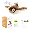 Upgraded Flappy Chase Interactive Chirping Bird Cat Toy with Flapping Wings,No Flying, Interactive Simulation Electric Cat Toy for Cats Dogs-Cat Toys Touch Activated, Rechargeable - color: Brown