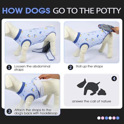 Dog Recovery Suit, Soft Surgical Suit for Dogs Onesie for Surgery | Cone Alternative after Surgery, Abdominal Wound Protector, Anti Lick Suit, Dog Onesie for Surgery Female Male Blue Boat XS - color: Blue Boat, size: Xs(back:8.3-11.4in,wt:4-7lbs)