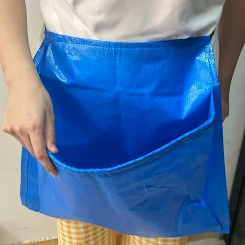 Gardening Apron for Harvesting and Weeding, Heavy Duty Waterproof PE Fruit Picking Apron with Quick-Release Bottom, Large Capacity Garden Waste Bag Apron for Farmers, Easy to Clean
